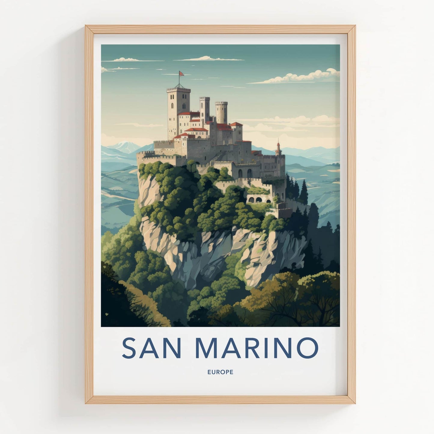 San Marino Poster - San Marino Travel Art - Ancient Citadel Peaks Home Decor
