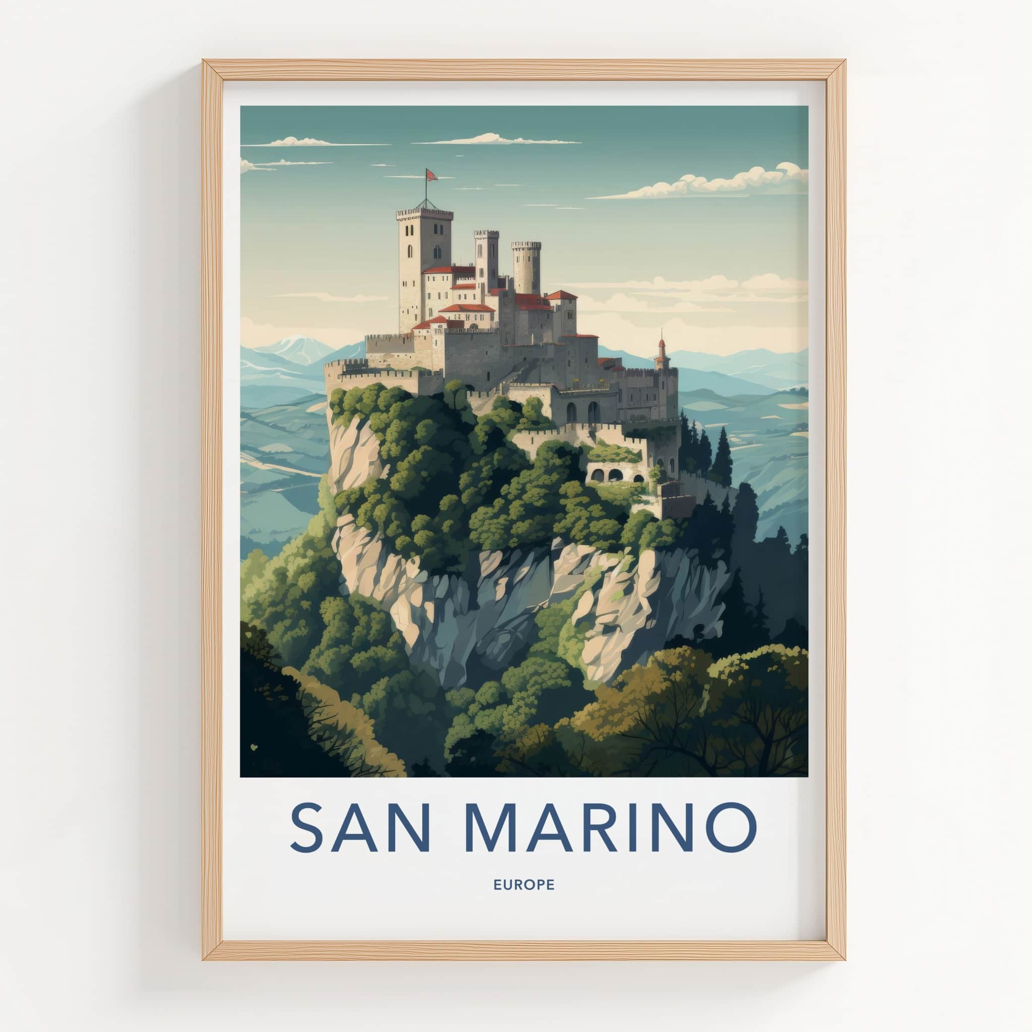 San Marino Poster - San Marino Travel Art - Ancient Citadel Peaks Home Decor