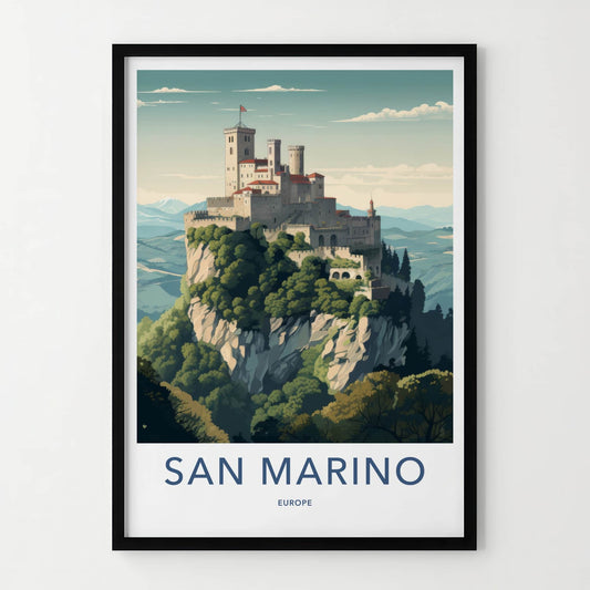 San Marino Poster - San Marino Travel Art - Ancient Citadel Peaks Home Decor