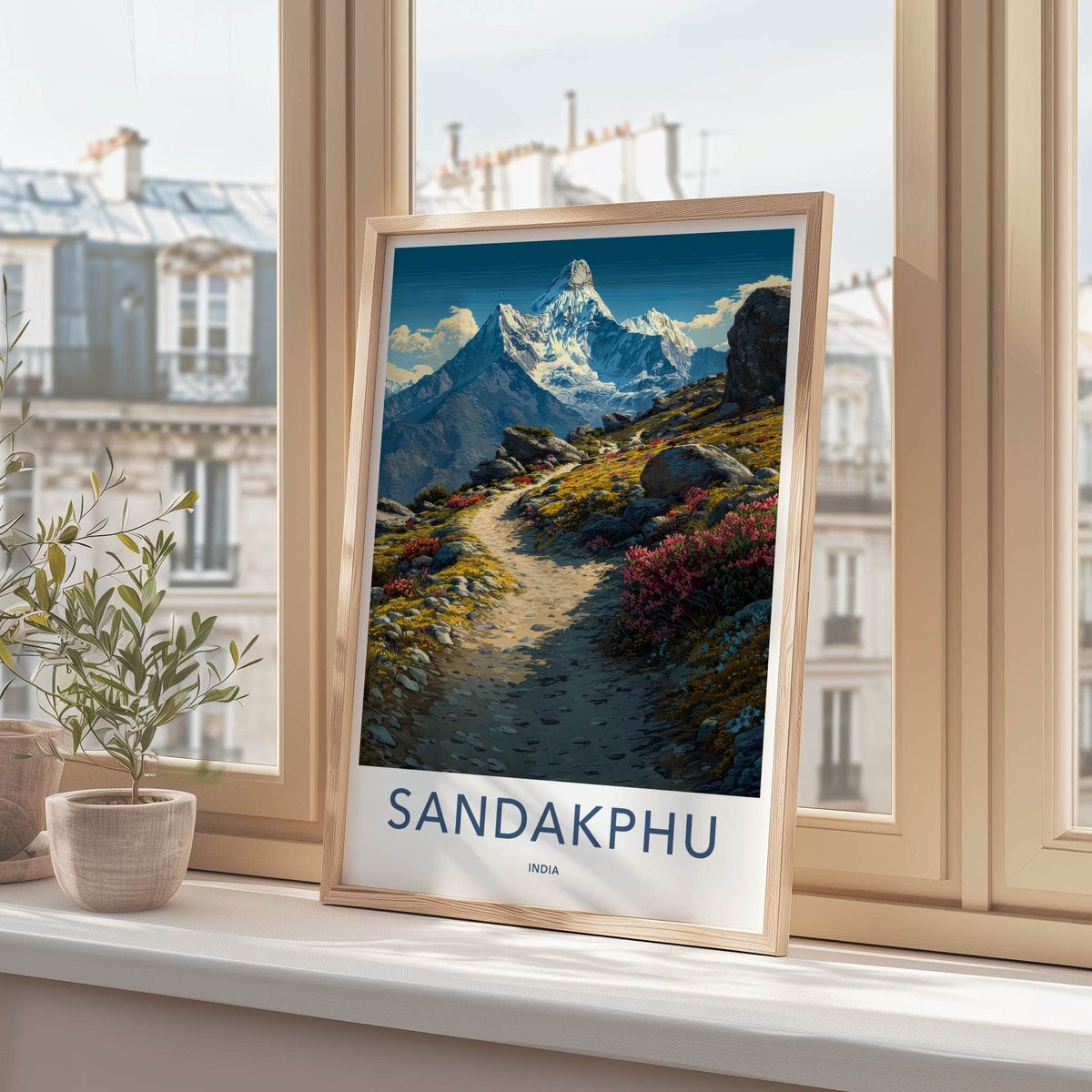 Sandakphu Poster India West Bengal Snowy Peak Decor