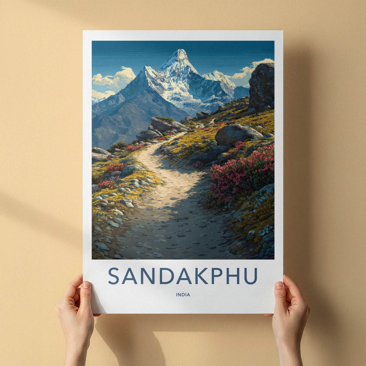 Sandakphu Poster India West Bengal Snowy Peak Decor