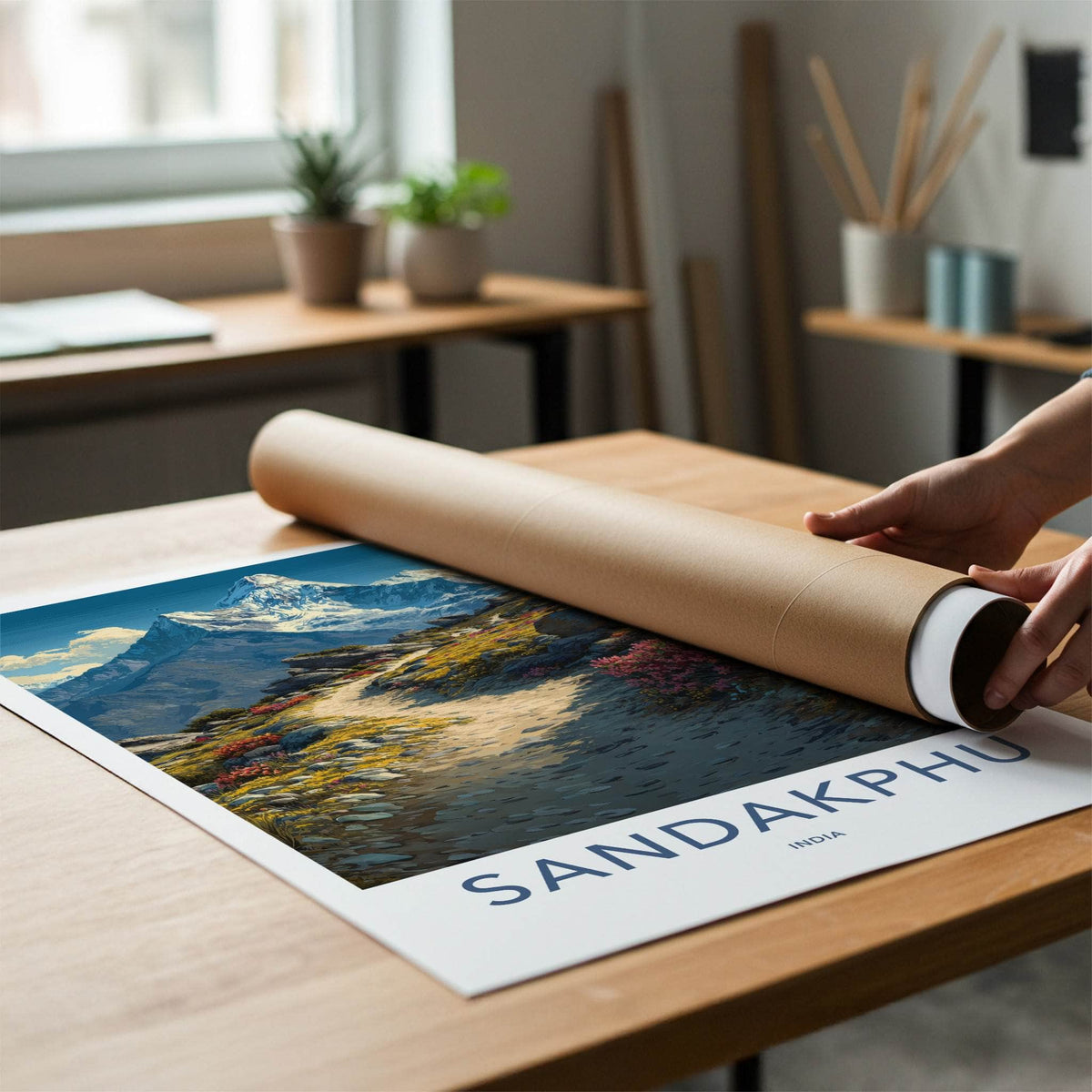 Sandakphu Poster India West Bengal Snowy Peak Decor