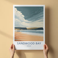Sandwood Bay Poster - Scotland Travel Art - Coastal Beach Cliffs Home Decor