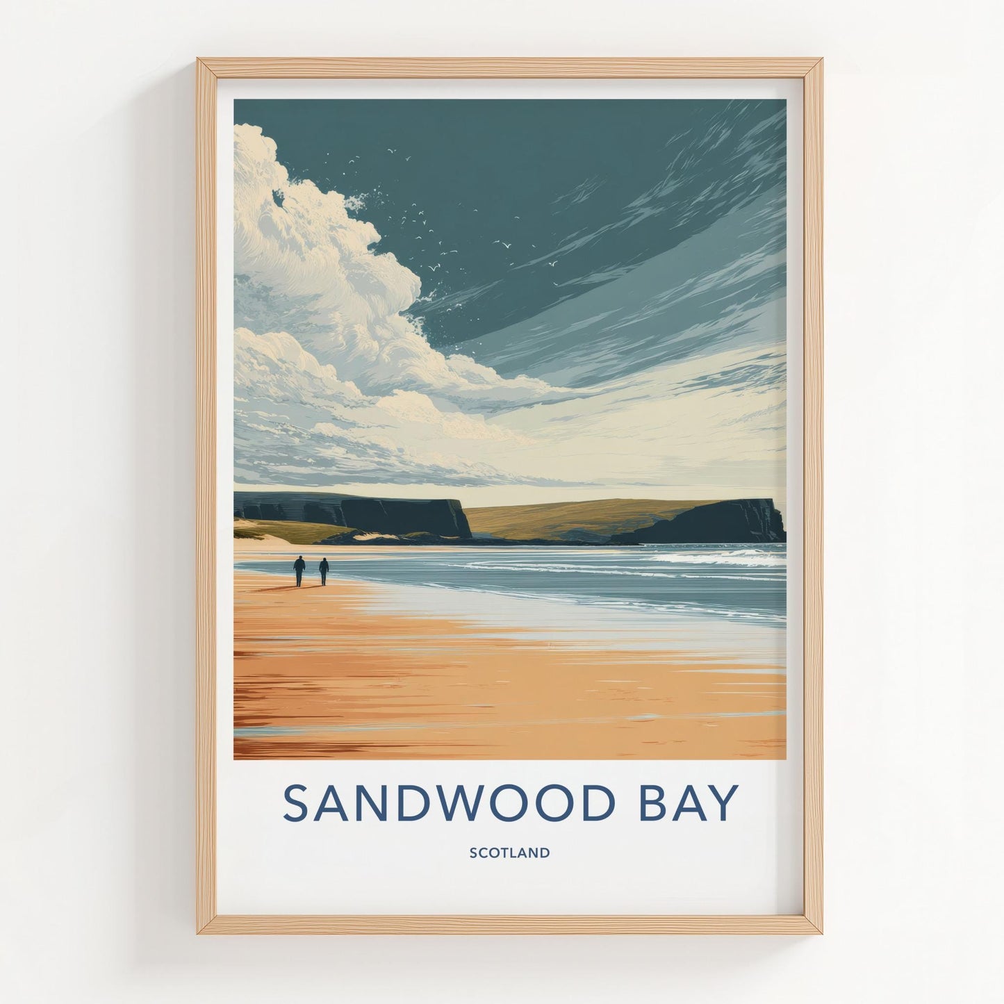 Sandwood Bay Poster - Scotland Travel Art - Coastal Beach Cliffs Home Decor