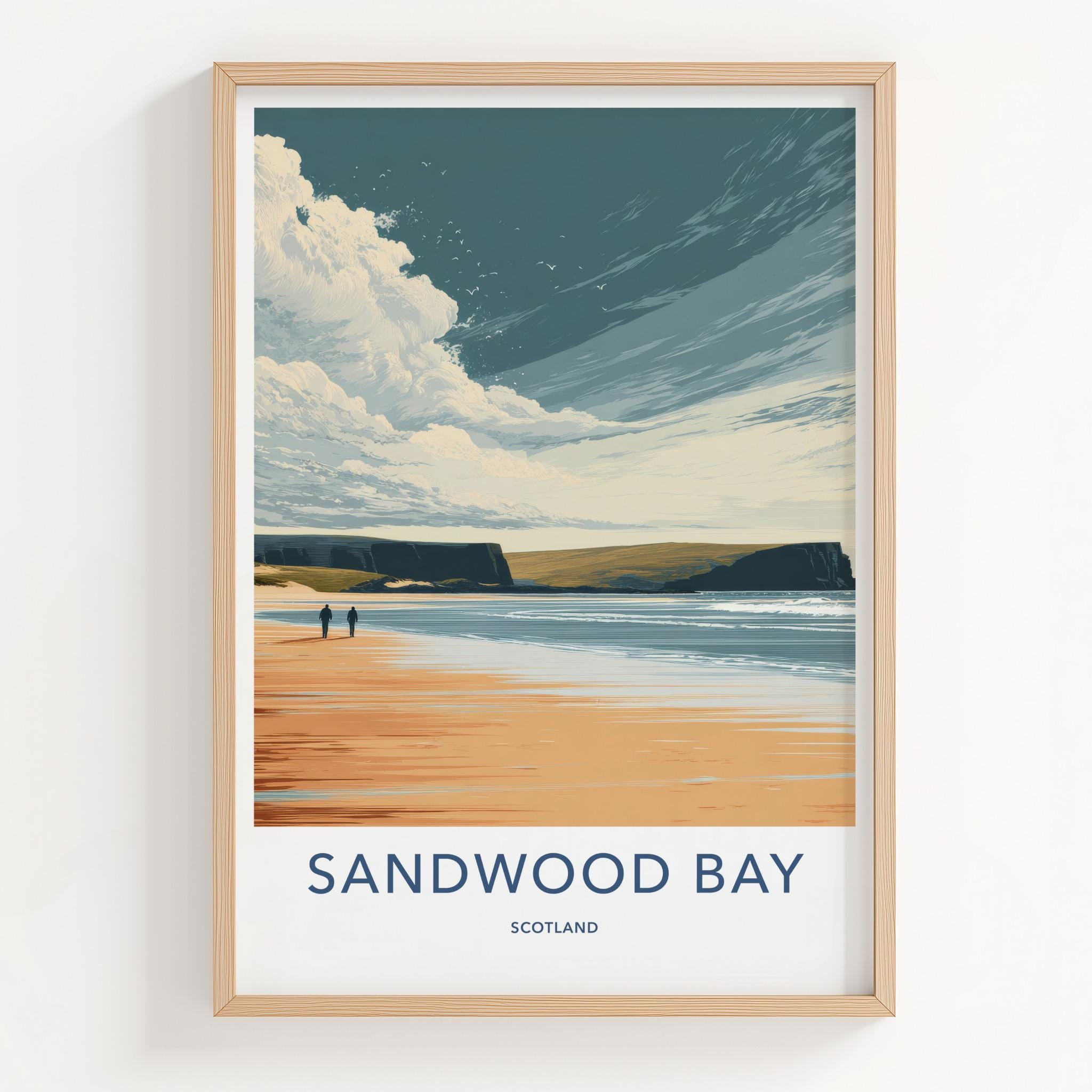 Sandwood Bay Poster - Scotland Travel Art - Coastal Beach Cliffs Home Decor