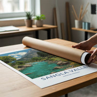 Sangla Valley Poster - India Himachal Pradesh Mountain River Village Wall Art