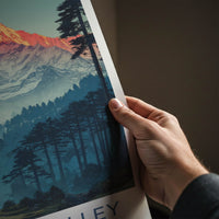 Sangla Valley Poster - India Travel Print - Sunset Peak Forest Home Decor