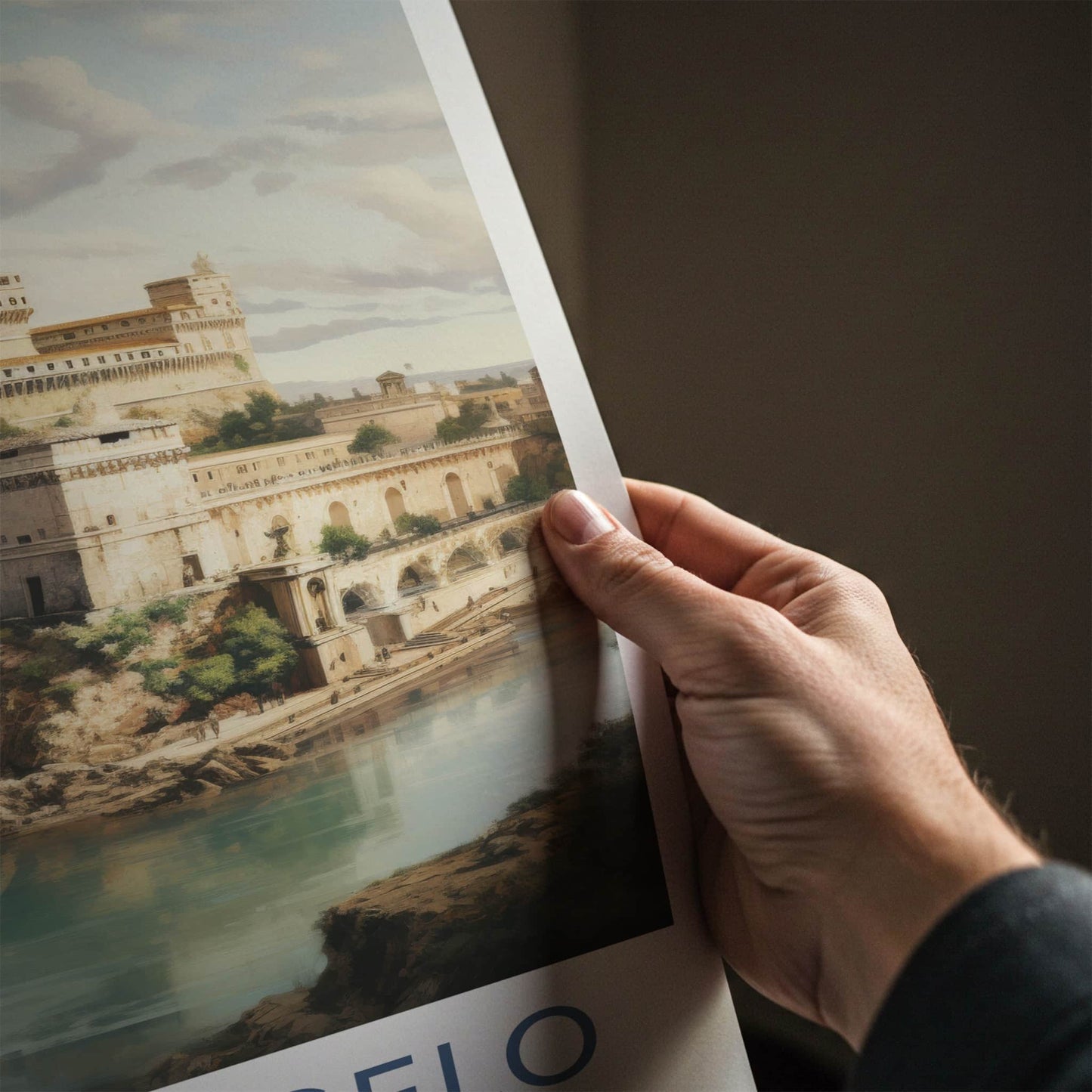 Sant Angelo Poster - Italy Travel Art - Riverbank Ancient Fortress Home Decor