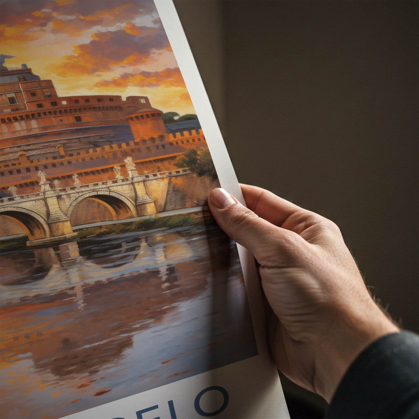 Sant Angelo Poster - Italy Wall Art - Golden Sunset River Home Decor