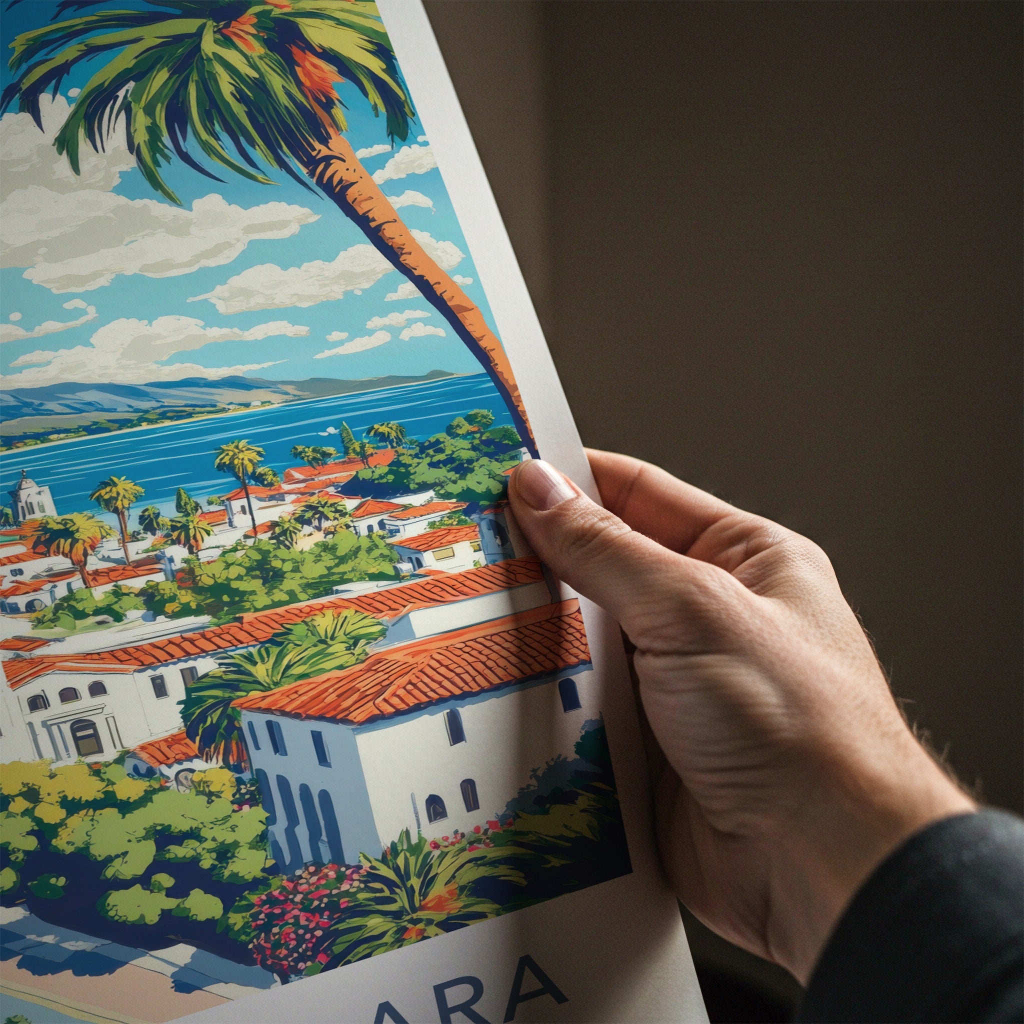 Santa Barbara Poster - California Travel Art - Coastal Cityscape View Home Decor