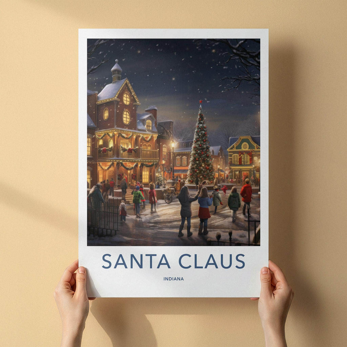 Santa Claus Poster - Festive Holiday Wall Art Featuring Indiana