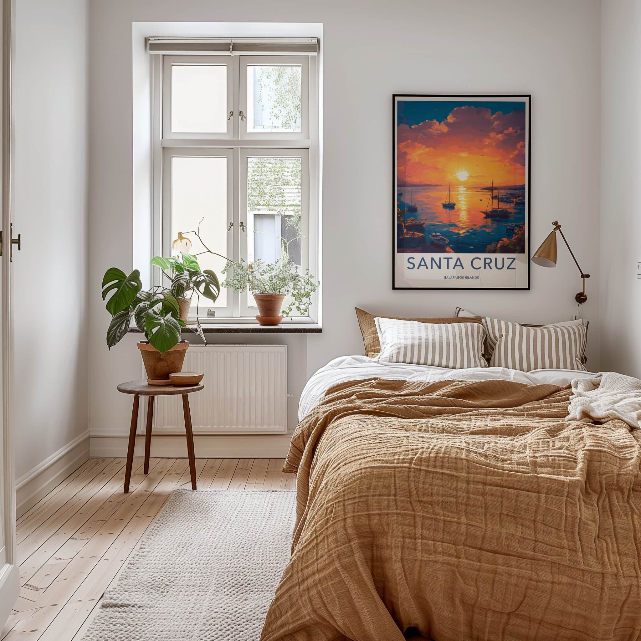 Santa Cruz Poster - Ecuador Travel Art - Vibrant Sunset Harbor Wall Decor