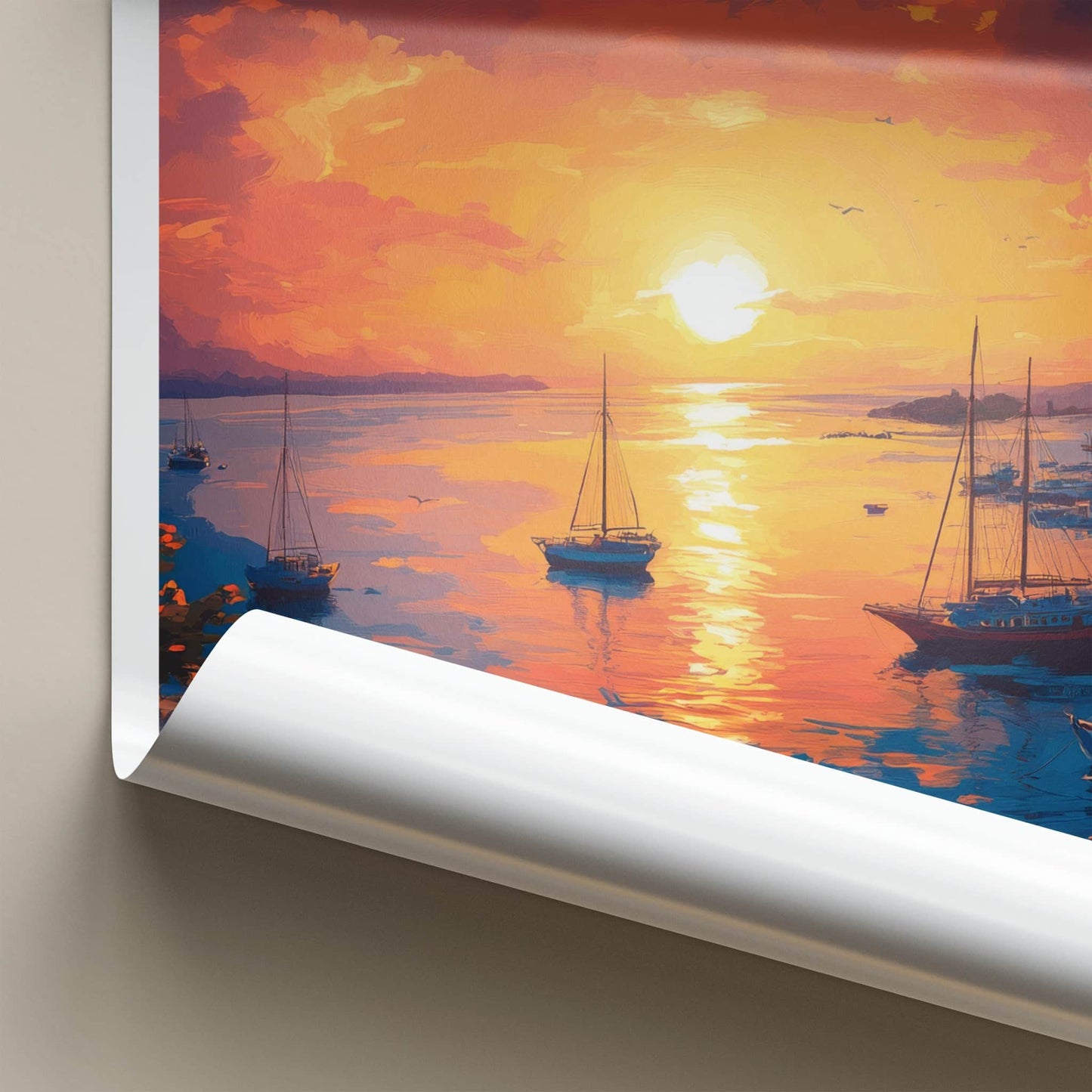 Santa Cruz Poster - Ecuador Travel Art - Vibrant Sunset Harbor Wall Decor