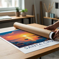 Santa Cruz Poster - Ecuador Travel Art - Vibrant Sunset Harbor Wall Decor