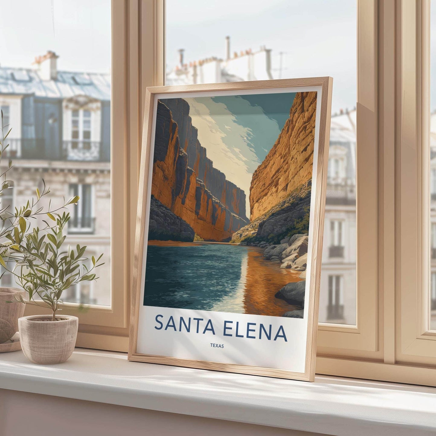 Santa Elena Poster - Texas Travel Art - Canyon River Flow Home Decor