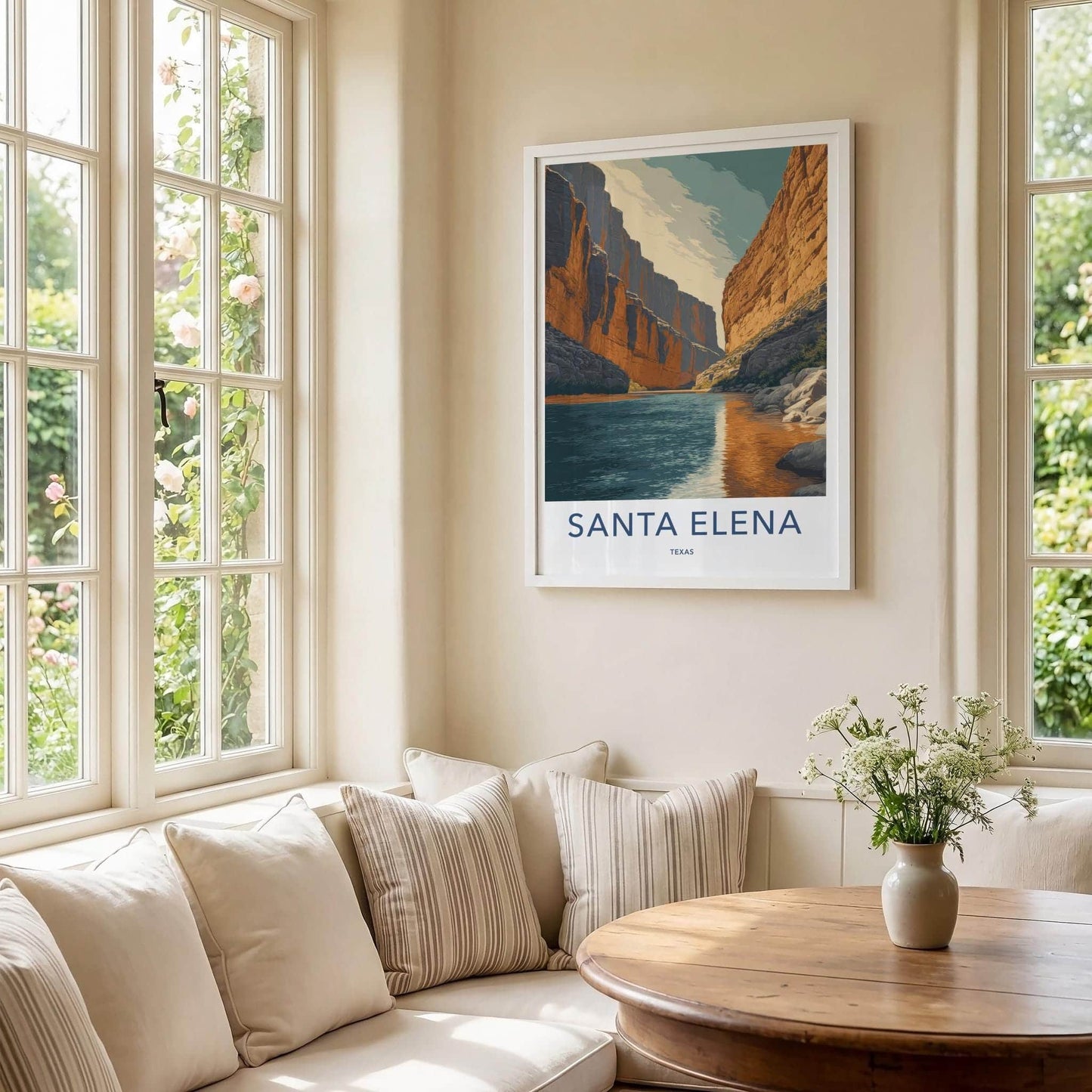 Santa Elena Poster - Texas Travel Art - Canyon River Flow Home Decor