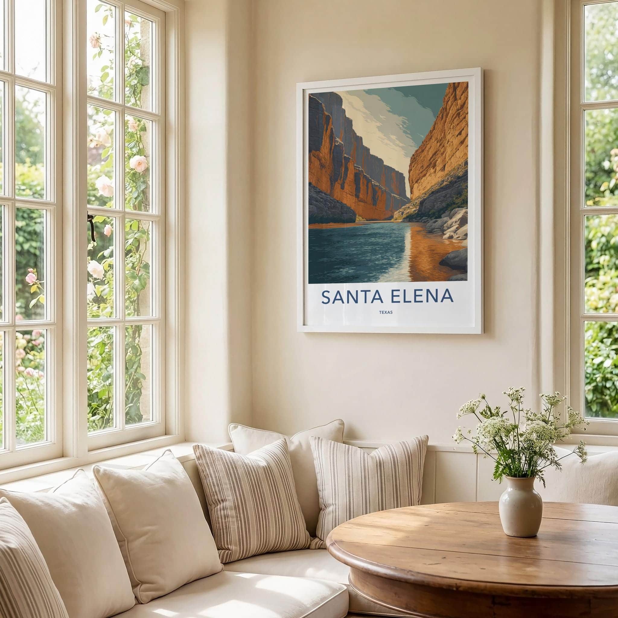 Santa Elena Poster - Texas Travel Art - Canyon River Flow Home Decor