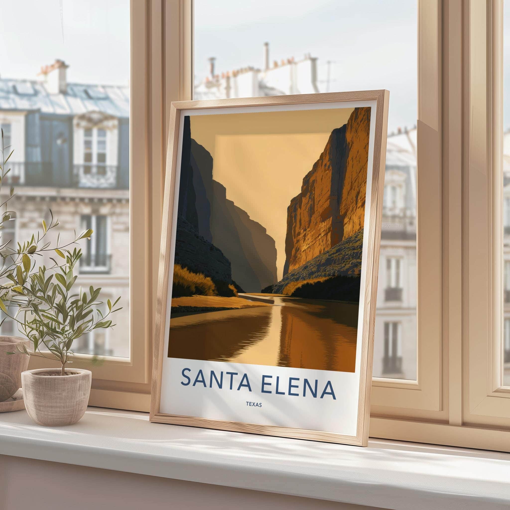 Santa Elena Poster - Texas Travel Art - Golden Canyon River Home Decor