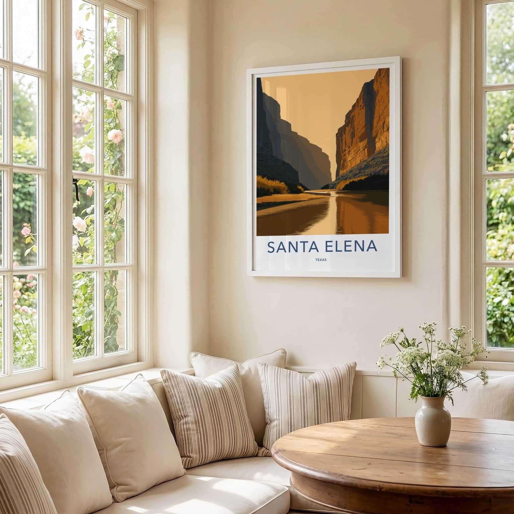 Santa Elena Poster - Texas Travel Art - Golden Canyon River Home Decor