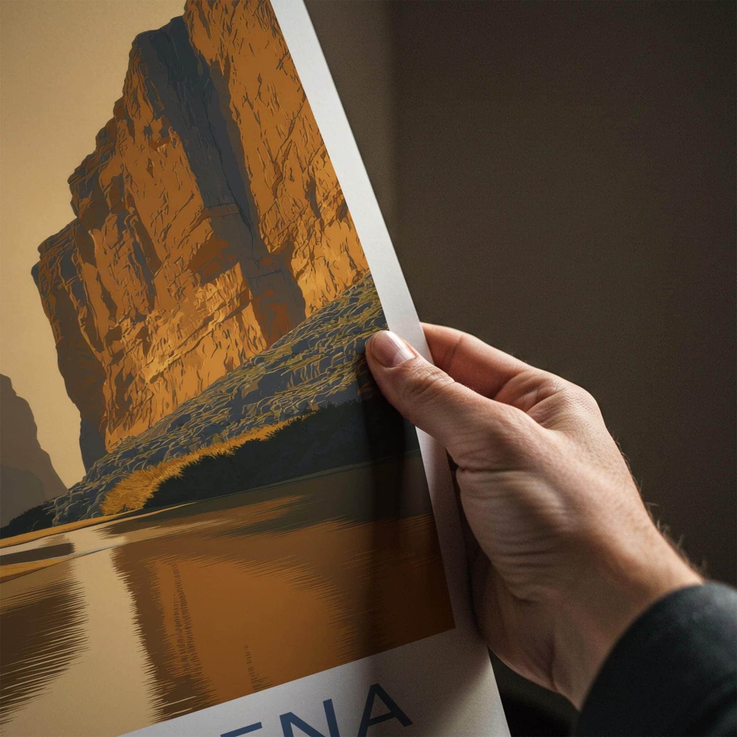 Santa Elena Poster - Texas Travel Art - Golden Canyon River Home Decor