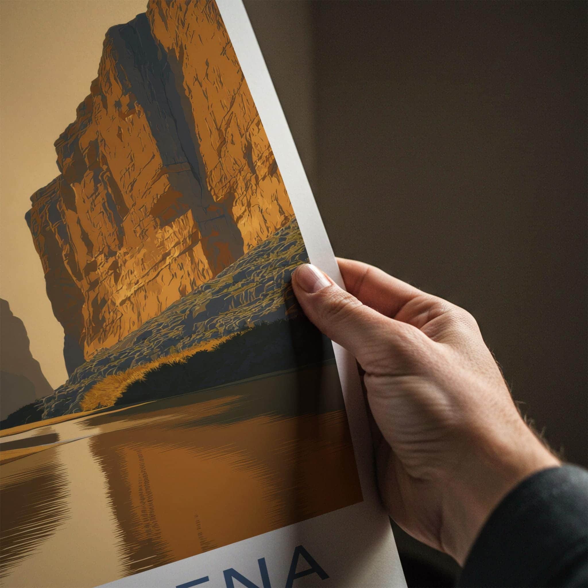 Santa Elena Poster - Texas Travel Art - Golden Canyon River Home Decor