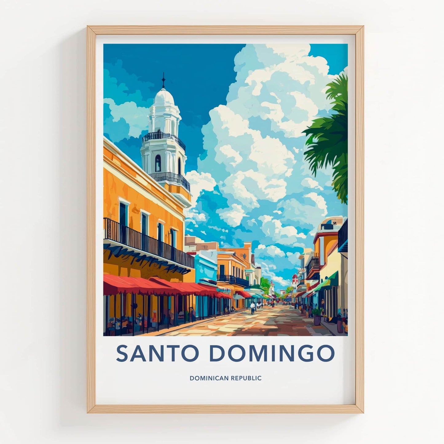 Santo Domingo Poster - Dominican Republic Travel Art - Historic City Street Wall Decor