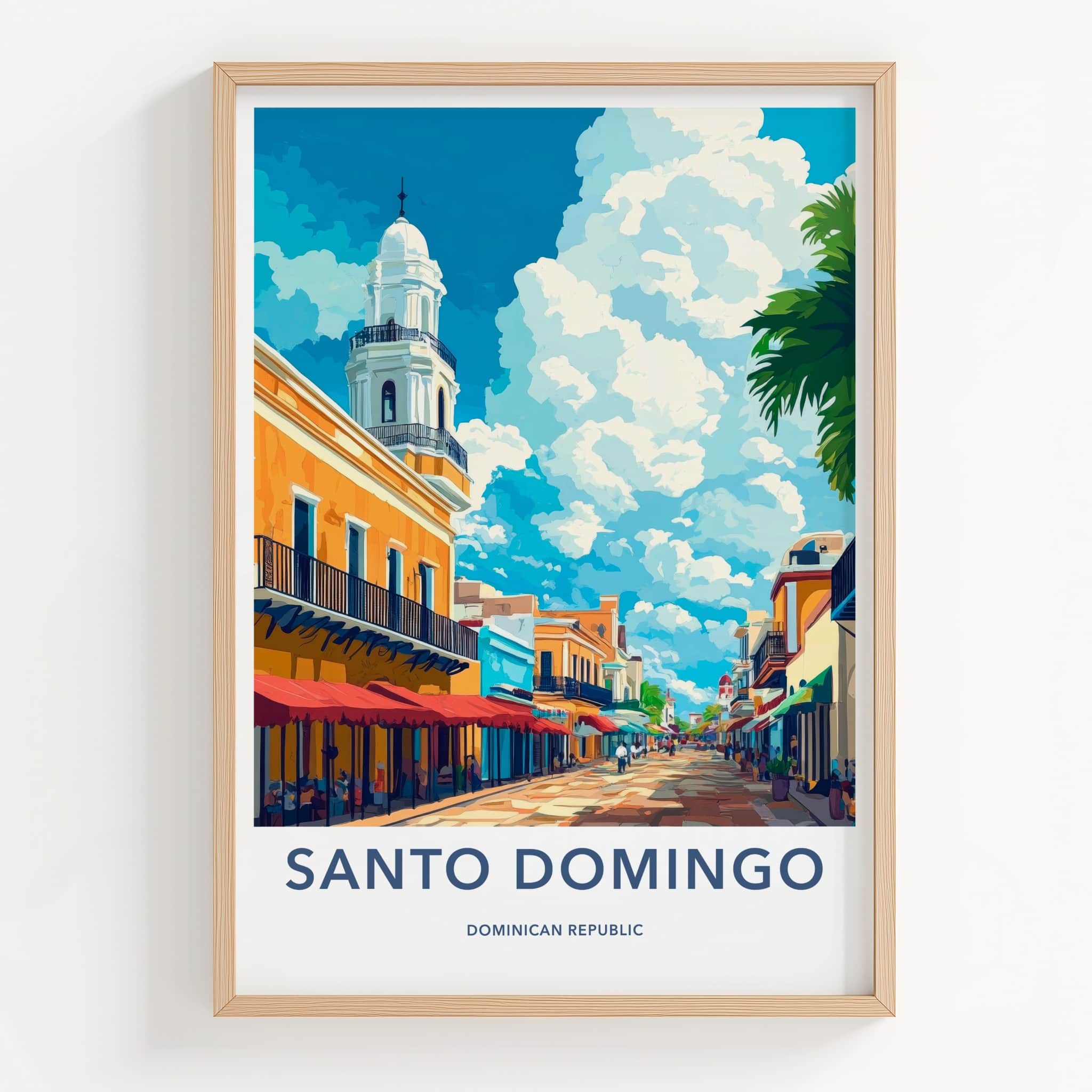 Santo Domingo Poster - Dominican Republic Travel Art - Historic City Street Wall Decor