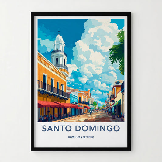 Santo Domingo Poster - Dominican Republic Travel Art - Historic City Street Wall Decor
