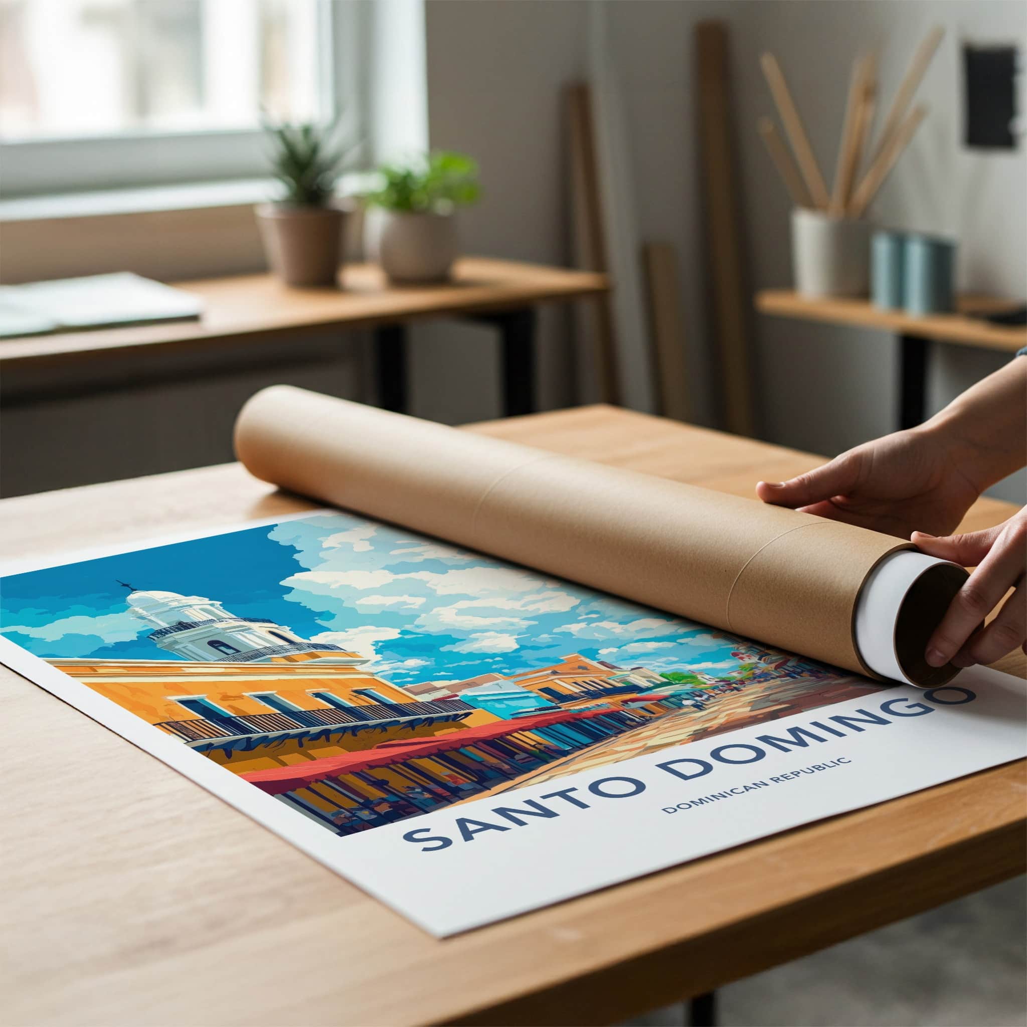Santo Domingo Poster - Dominican Republic Travel Art - Historic City Street Wall Decor