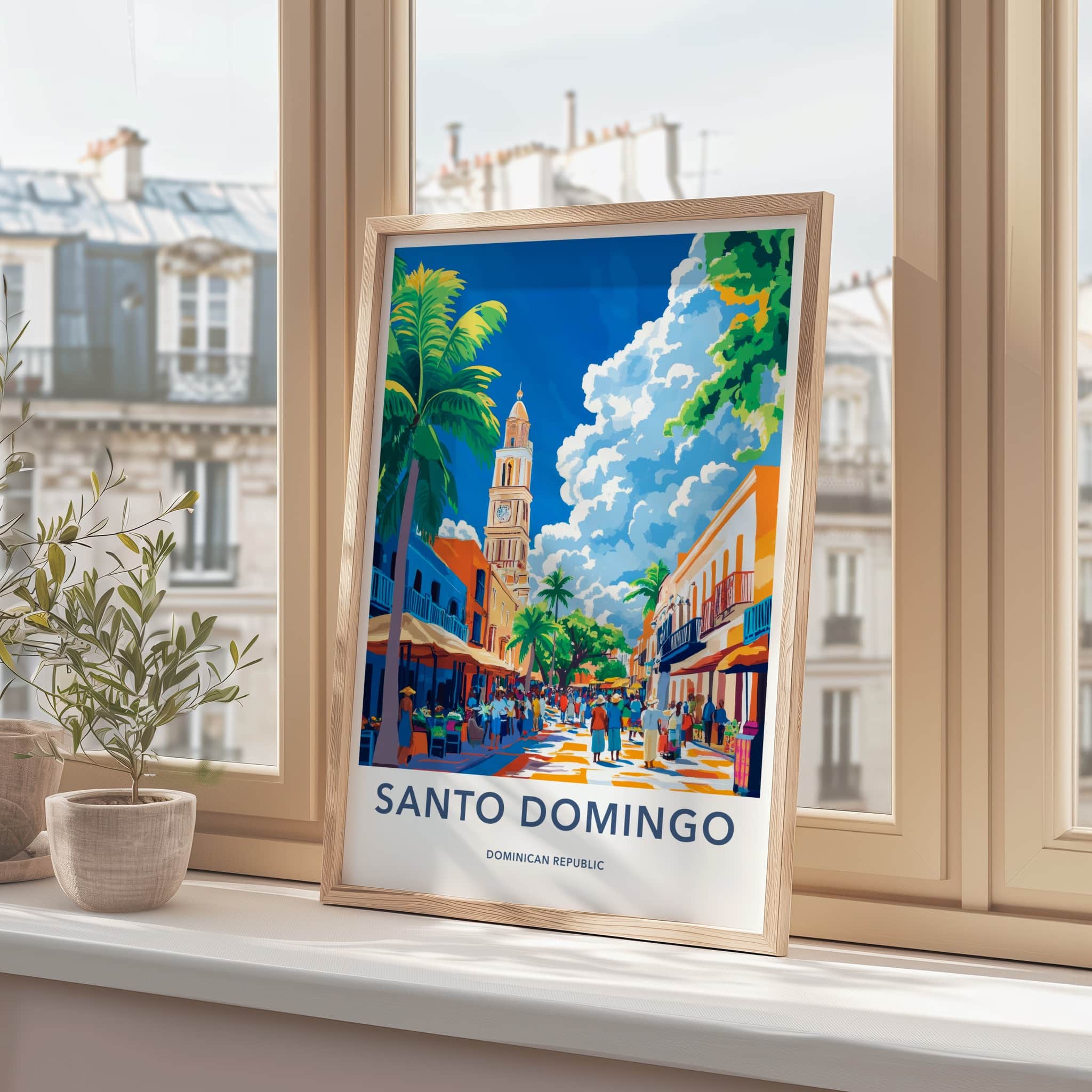 Santo Domingo Poster - Dominican Republic Travel Art - Vibrant City Street Home Decor