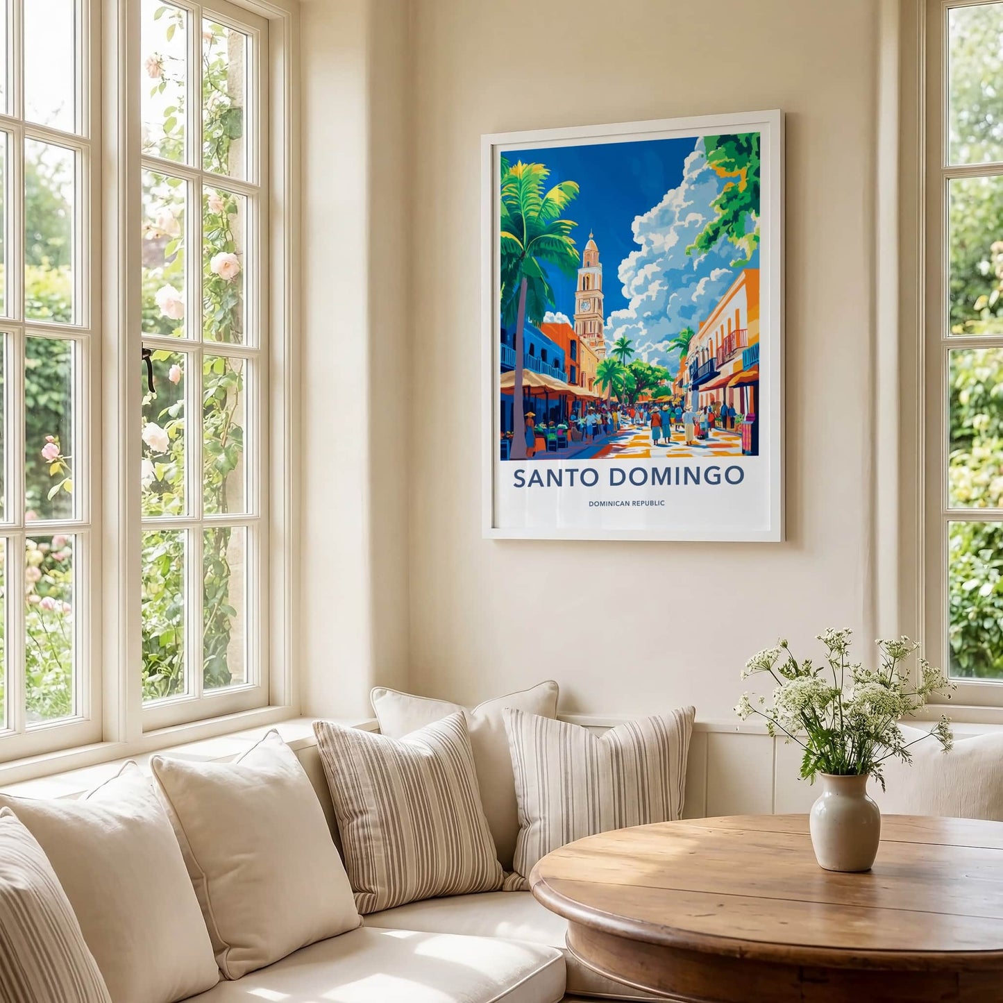 Santo Domingo Poster - Dominican Republic Travel Art - Vibrant City Street Home Decor