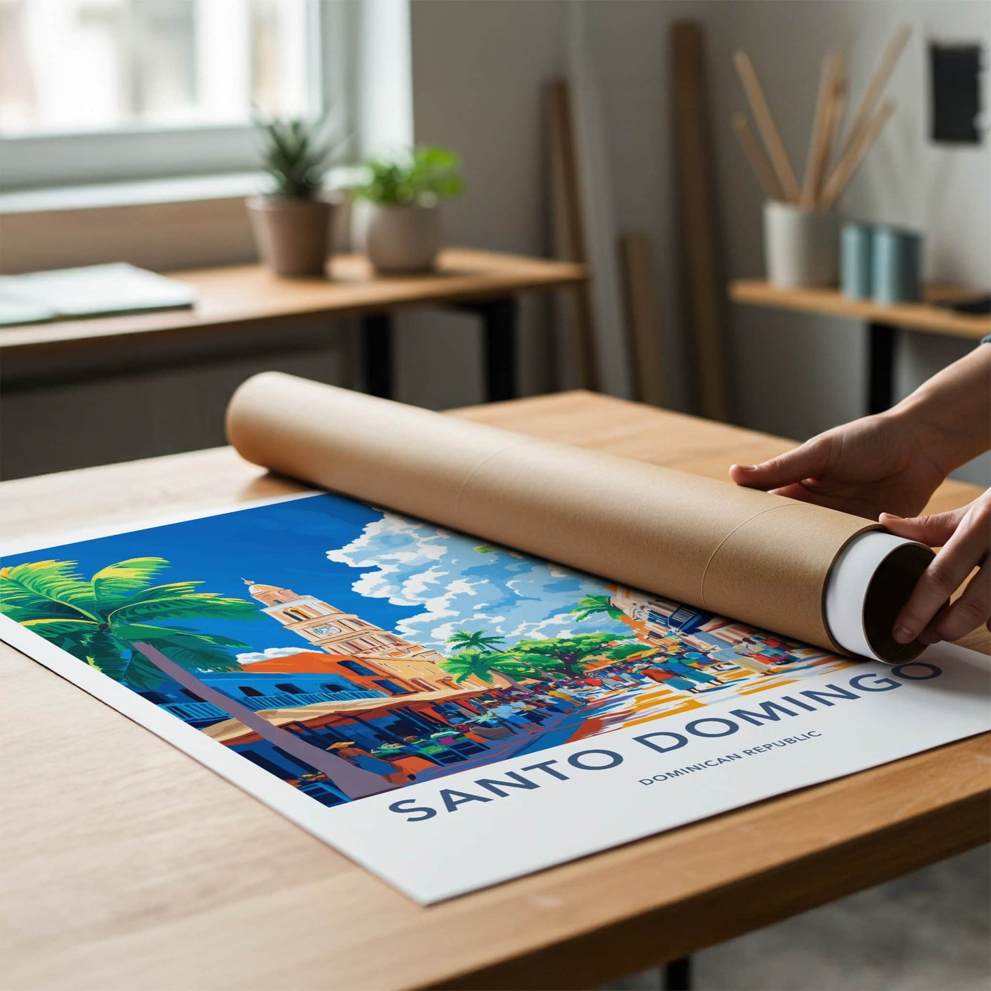 Santo Domingo Poster - Dominican Republic Travel Art - Vibrant City Street Home Decor