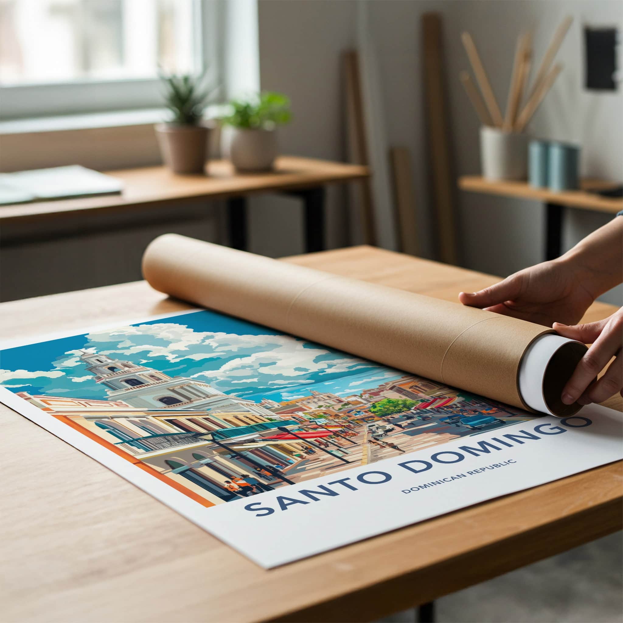 Santo Domingo Poster - Dominican Republic Travel Art - Vibrant City Street Home Decor