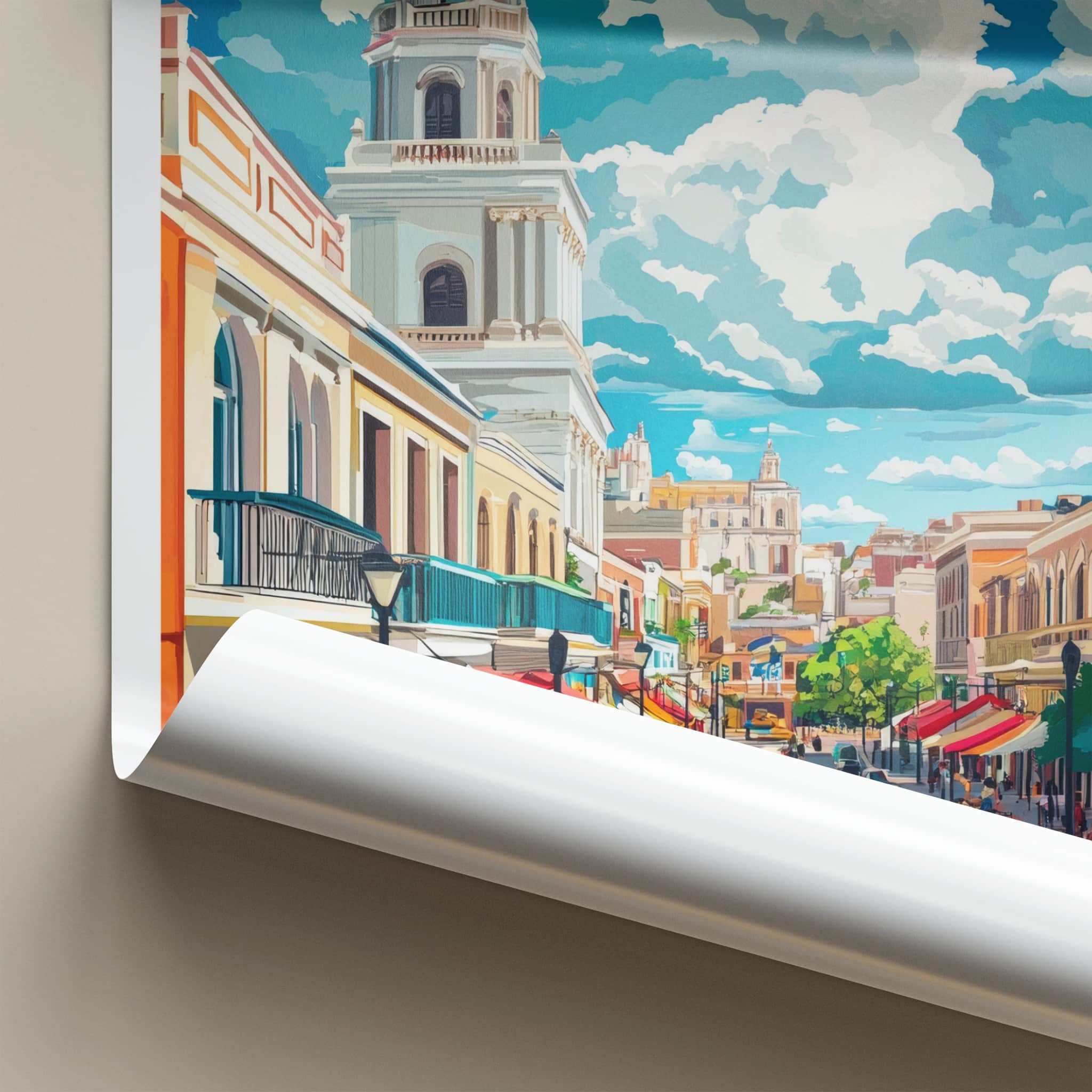 Santo Domingo Poster - Dominican Republic Travel Art - Vibrant City Street Home Decor