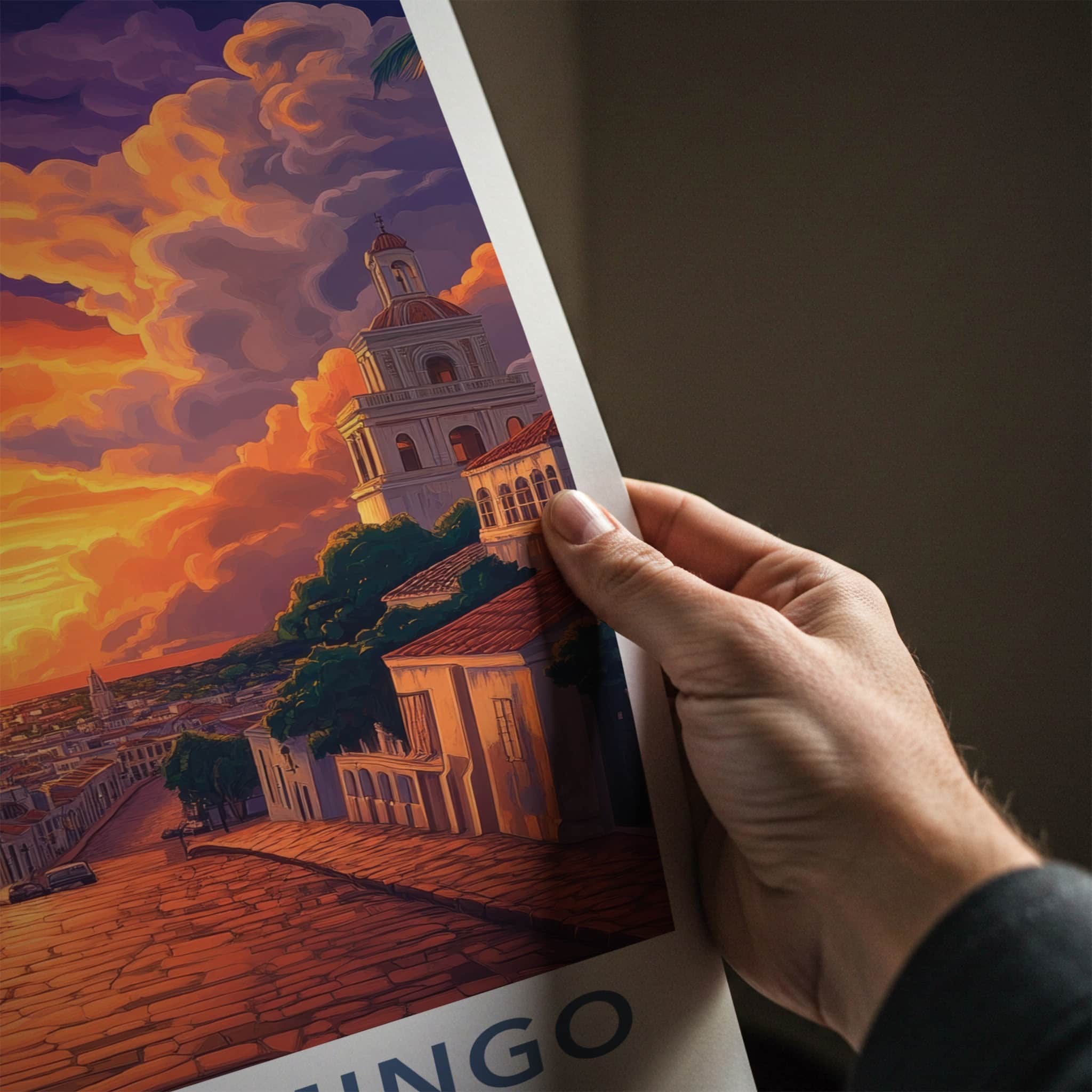 Santo Domingo Poster - Dominican Republic Travel Art - Vibrant City Sunset Gift