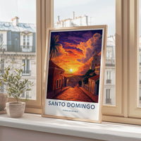 Santo Domingo Poster - Dominican Republic Travel Art - Vibrant City Sunset Gift
