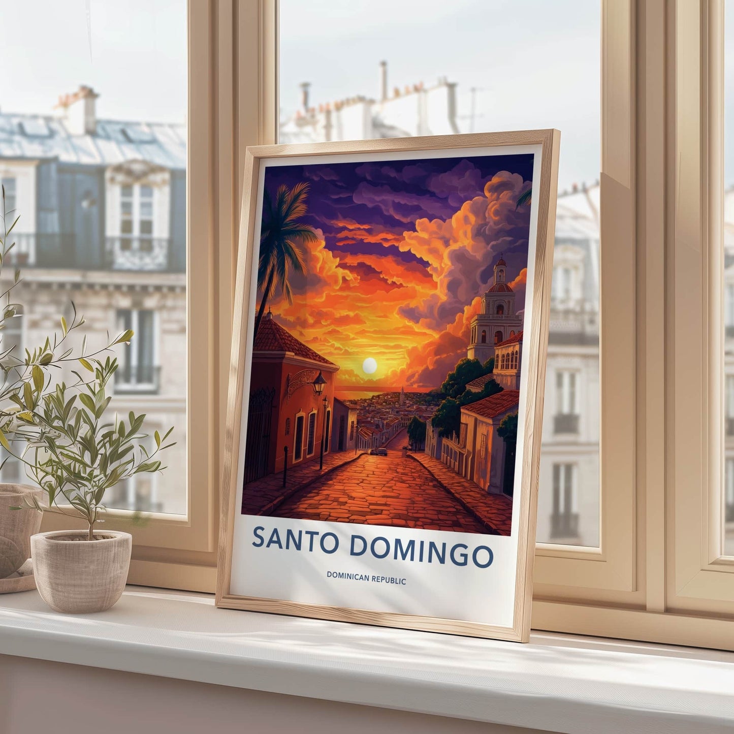 Santo Domingo Poster - Dominican Republic Travel Art - Vibrant City Sunset Gift