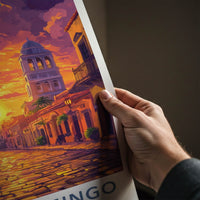 Santo Domingo Poster - Dominican Republic Travel Art - Vibrant City Sunset Home Decor