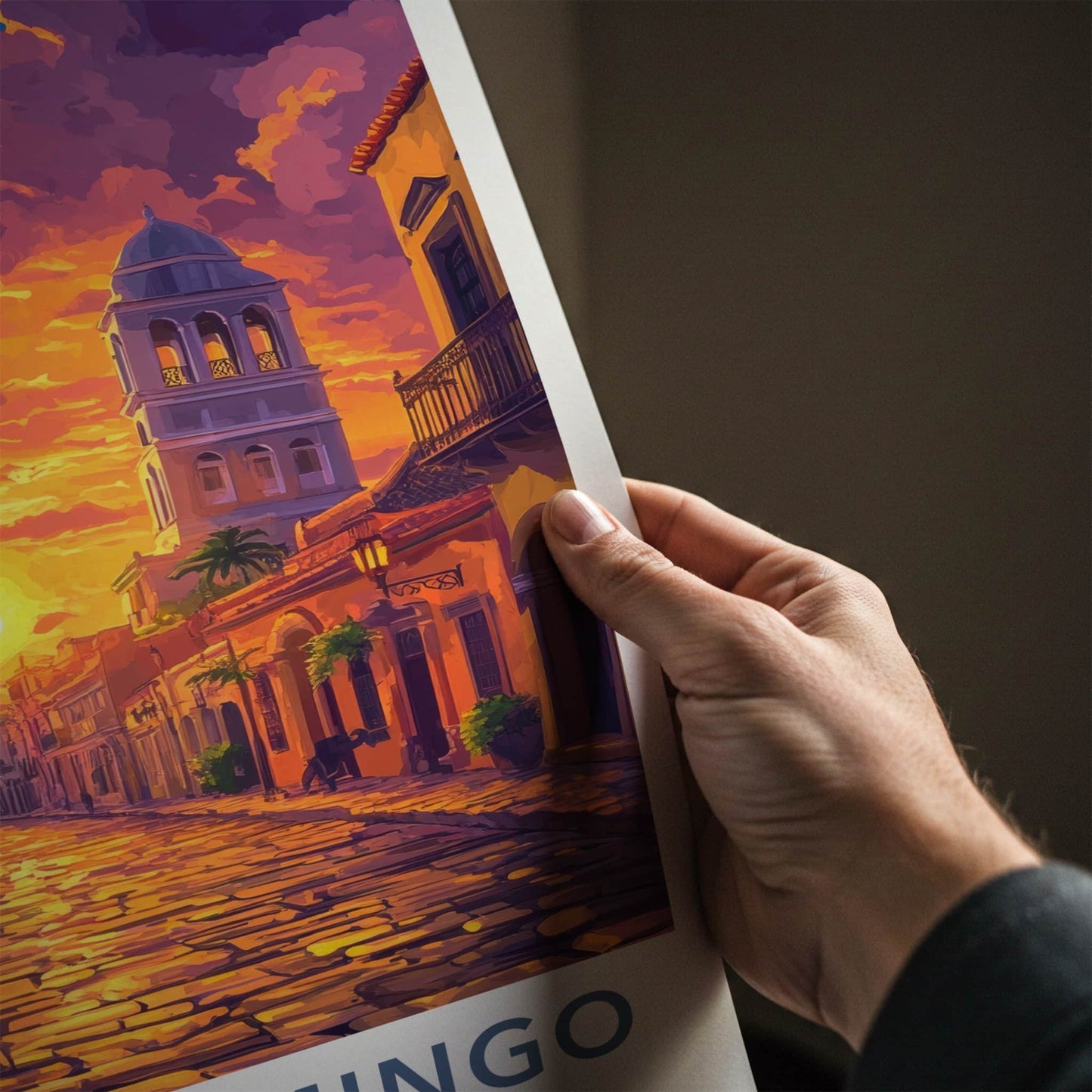 Santo Domingo Poster - Dominican Republic Travel Art - Vibrant City Sunset Home Decor