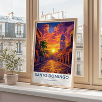 Santo Domingo Poster - Dominican Republic Travel Art - Vibrant City Sunset Home Decor