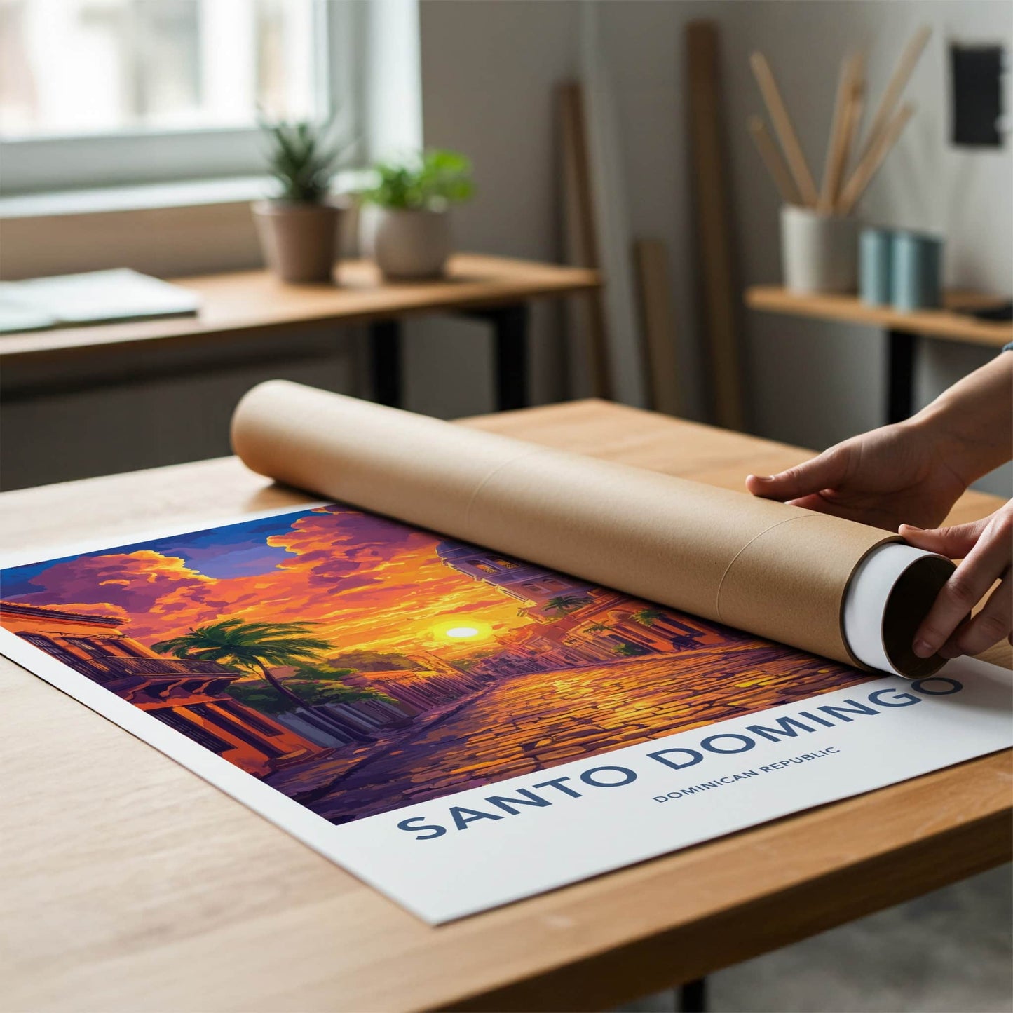 Santo Domingo Poster - Dominican Republic Travel Art - Vibrant City Sunset Home Decor