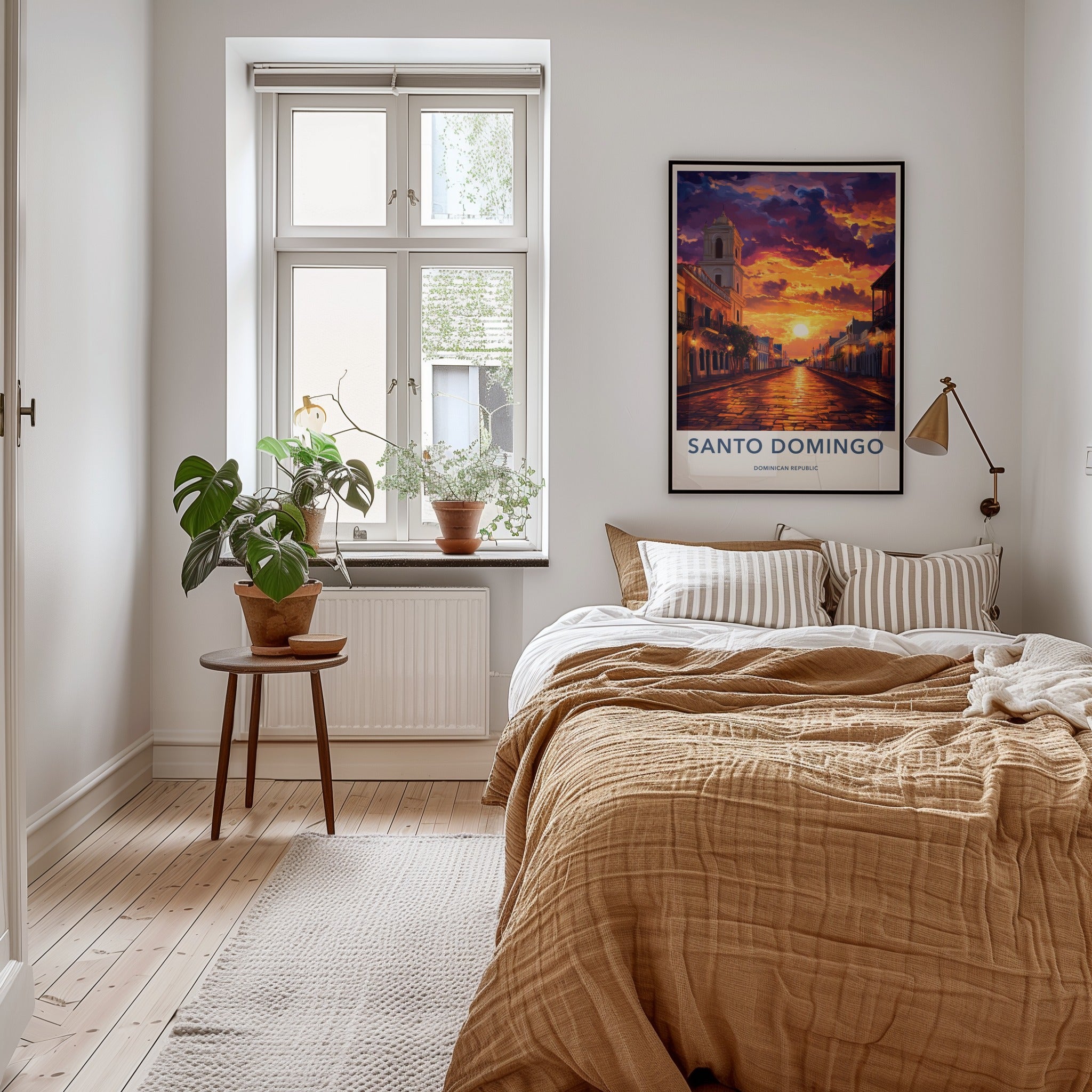 Santo Domingo Poster - Dominican Republic Travel Art - Vibrant Street Sunset Home Decor