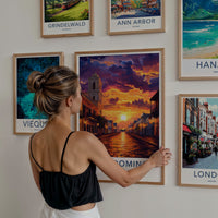 Santo Domingo Poster - Dominican Republic Travel Art - Vibrant Street Sunset Home Decor