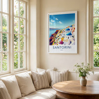 Santorini Poster - Greece Travel Art - Mediterranean Coast Home Decor