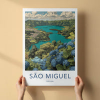 Sao Miguel Poster - Portugal Art Print - Volcanic Caldera Lake Gallery Art
