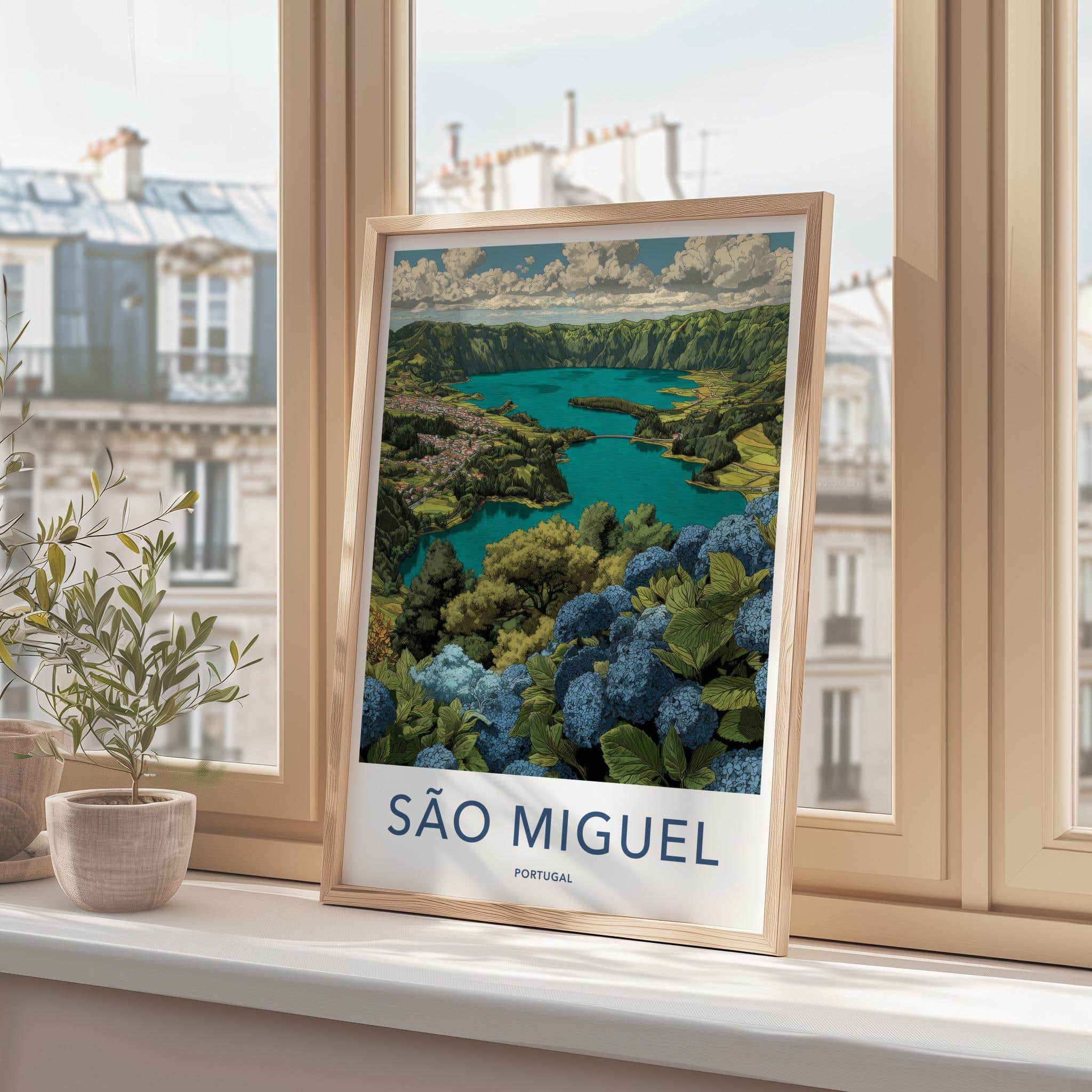 Sao Miguel Poster - Portugal Art Print - Volcanic Caldera Lake Gallery Art