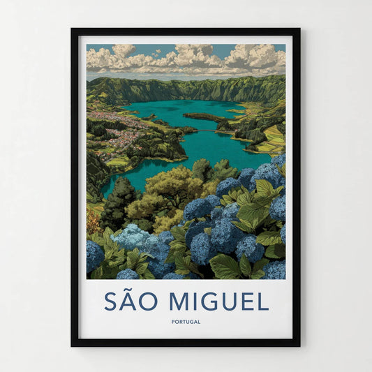 Sao Miguel Poster - Portugal Art Print - Volcanic Caldera Lake Gallery Art