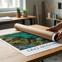 Sao Miguel Poster - Portugal Travel Art - Volcanic Lake View Home Decor
