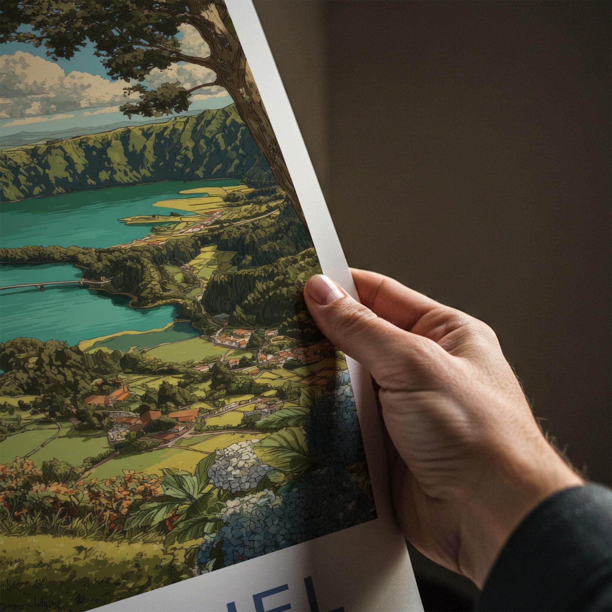 Sao Miguel Poster - Portugal Wall Art - Emerald Lake Village Home Decor