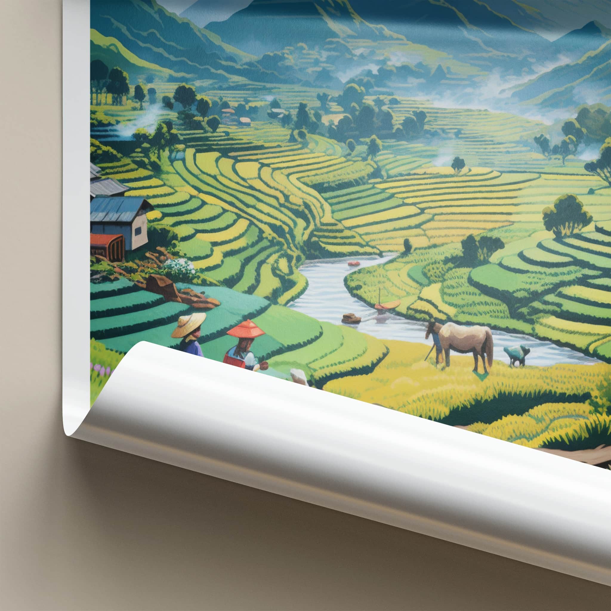 Sapa Poster - Vietnam Travel Art - Lush Rice Terraces Home Decor